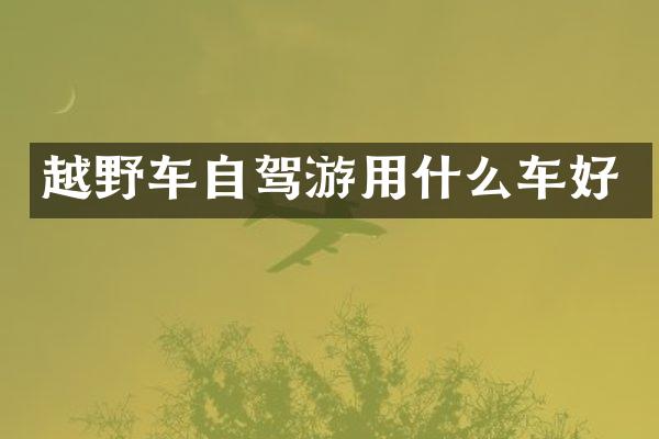 越野车自驾游用什么车好