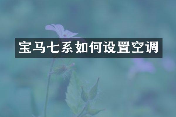 宝马七系如何设置空调