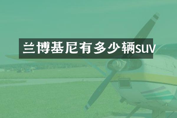 兰博基尼有多少辆suv