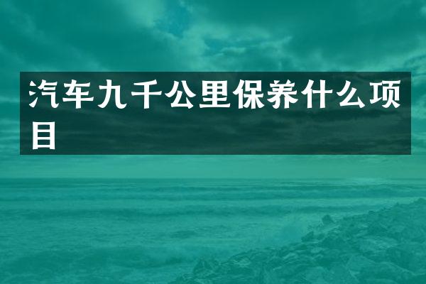 汽车九千公里保养什么项目