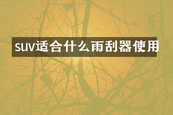 suv适合什么雨刮器使用