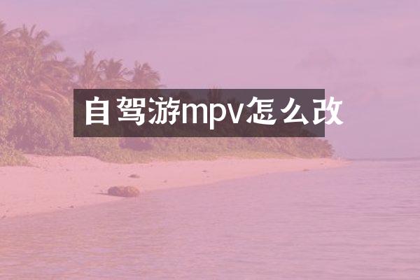 自驾游mpv怎么改