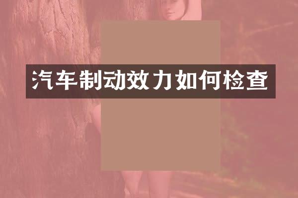 汽车制动效力如何检查