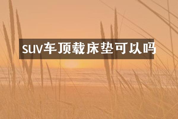 suv车顶载床垫可以吗