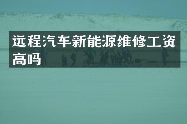 远程汽车新能源维修工资高吗