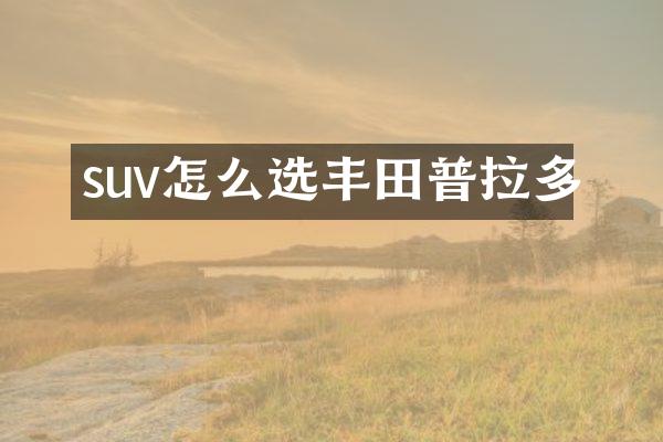 suv怎么选丰田普拉多