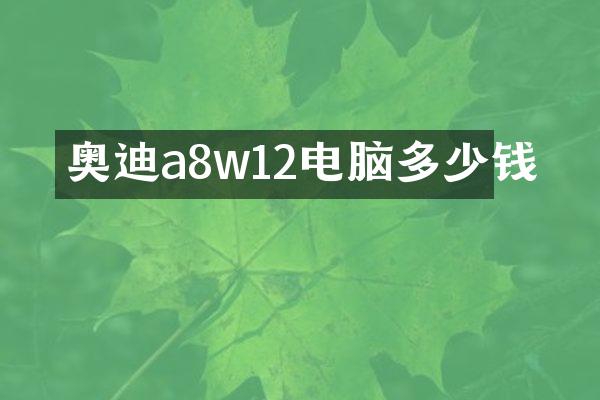 奥迪a8w12电脑多少钱