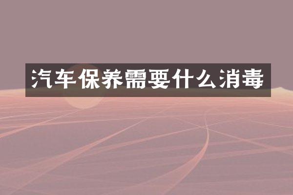 汽车保养需要什么消毒
