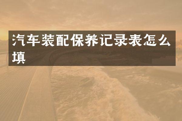 汽车装配保养记录表怎么填