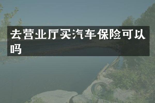 去营业厅买汽车保险可以吗