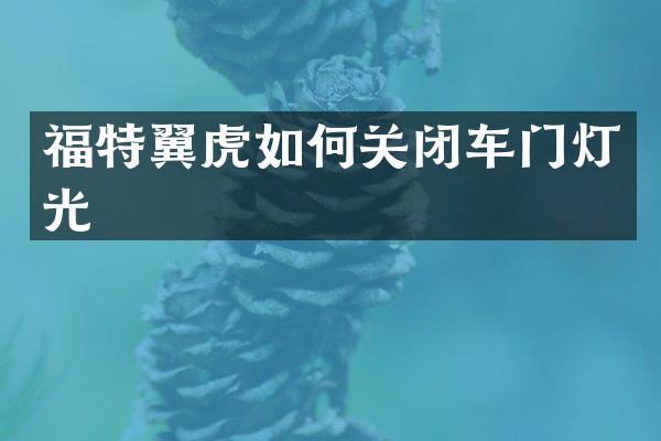 福特翼虎如何关闭车门灯光
