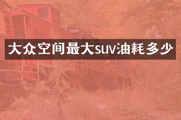 大众空间最大suv油耗多少