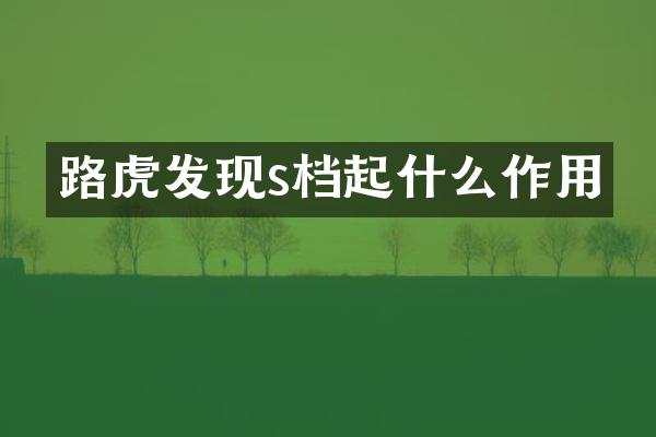 路虎发现s档起什么作用