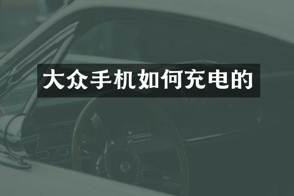 大众手机如何充电的