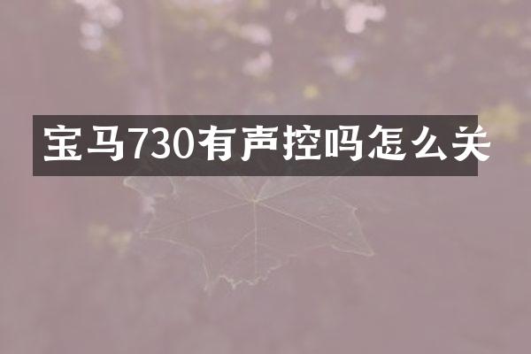 宝马730有声控吗怎么关