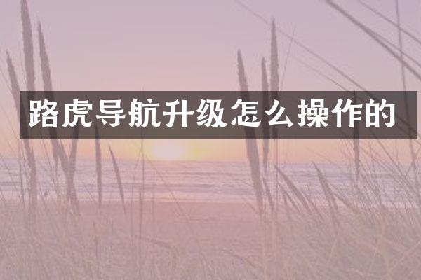 路虎导航升级怎么操作的