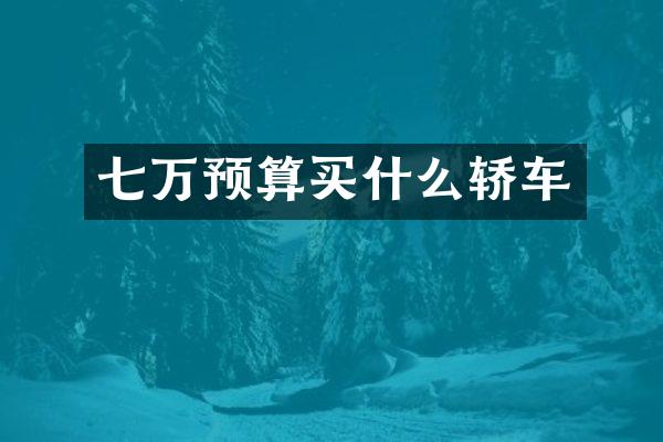 七万预算买什么轿车
