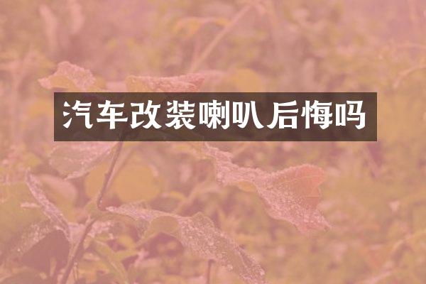 汽车改装喇叭后悔吗