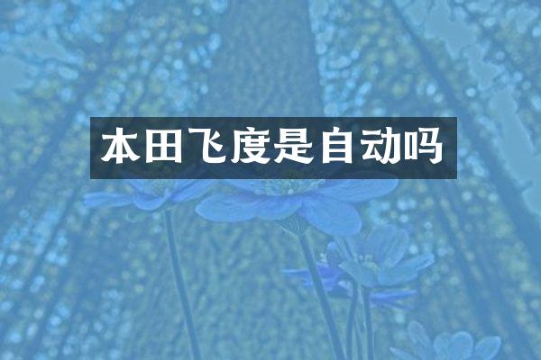 本田飞度是自动吗