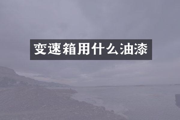 变速箱用什么油漆