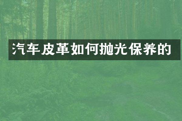 汽车皮革如何抛光保养的