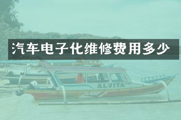 汽车电子化维修费用多少