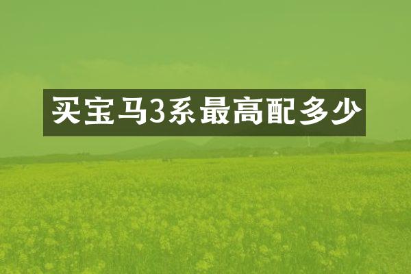 买宝马3系最高配多少