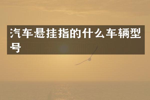 汽车悬挂指的什么车辆型号