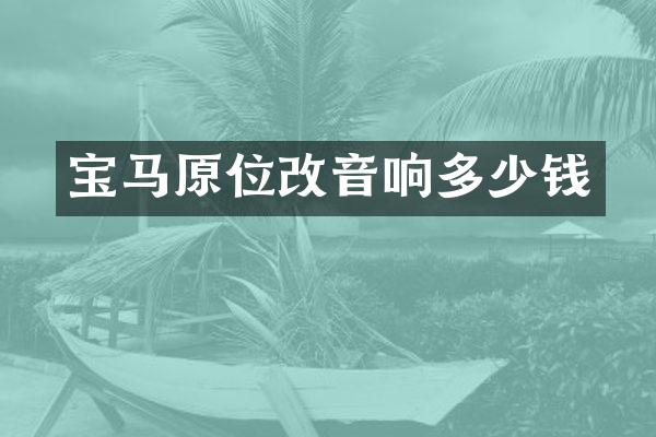 宝马原位改音响多少钱
