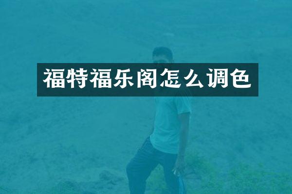 福特福乐阁怎么调色