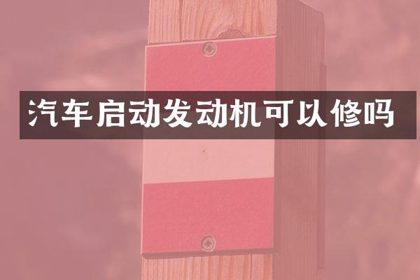汽车启动发动机可以修吗