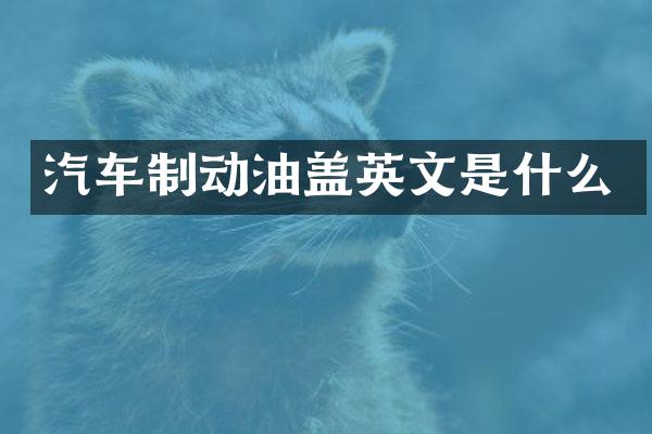 汽车制动油盖英文是什么