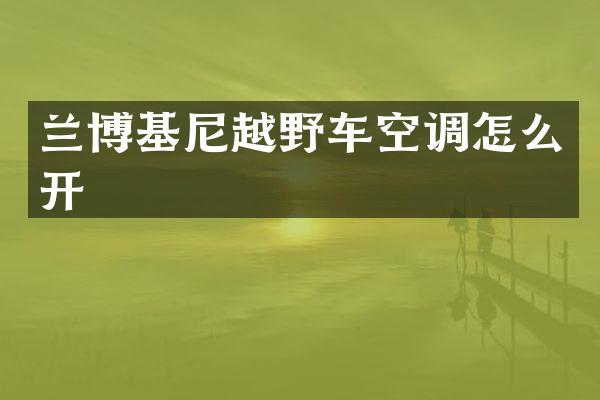 兰博基尼越野车空调怎么开