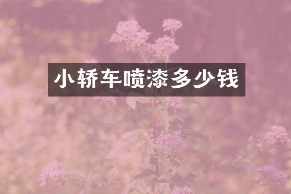 小轿车喷漆多少钱