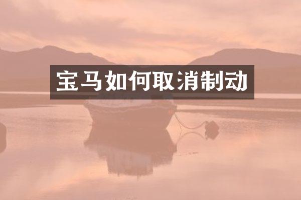 宝马如何取消制动