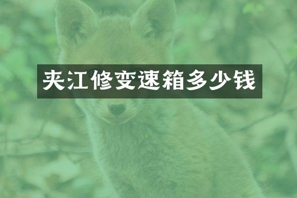 夹江修变速箱多少钱