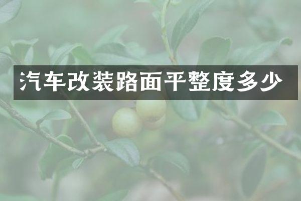 汽车改装路面平整度多少