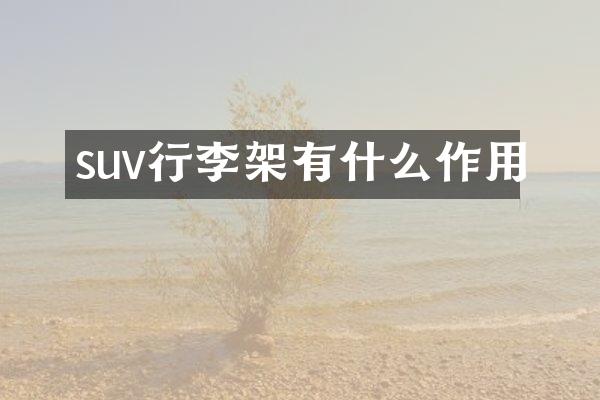 suv行李架有什么作用