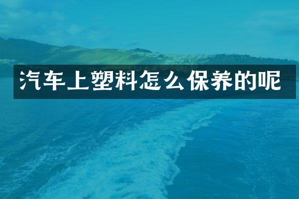 汽车上塑料怎么保养的呢