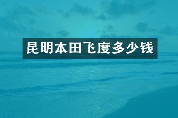 昆明本田飞度多少钱