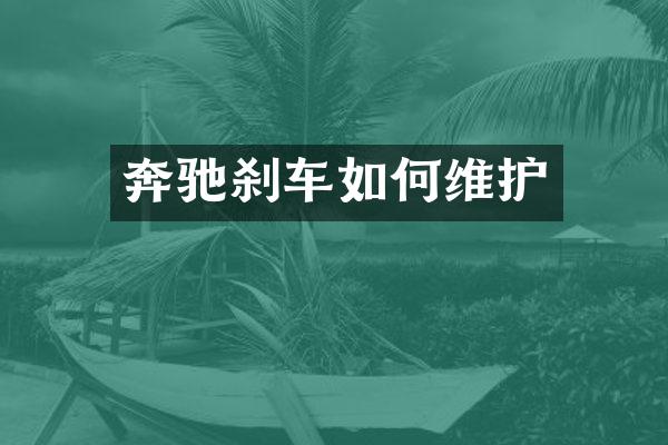 奔驰刹车如何维护