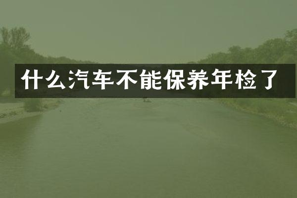 什么汽车不能保养年检了