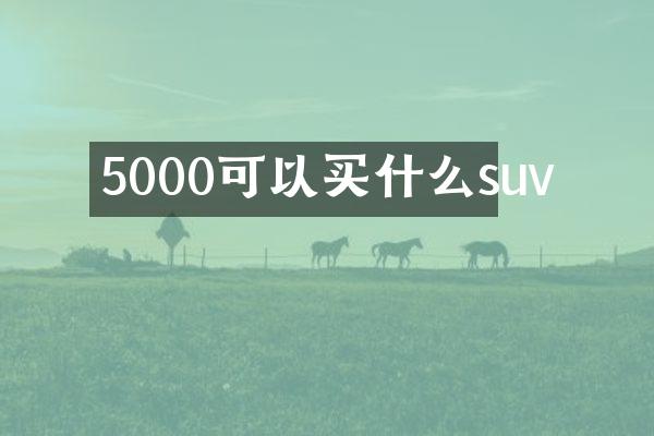 5000可以买什么suv