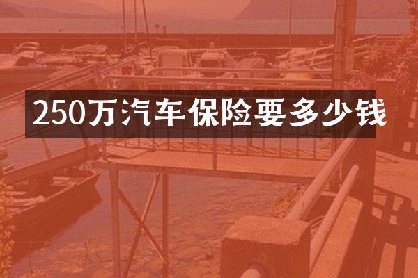250万汽车保险要多少钱