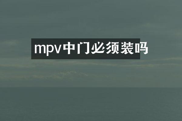 mpv中门必须装吗