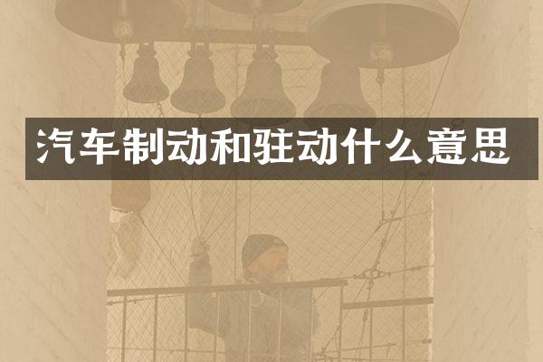 汽车制动和驻动什么意思