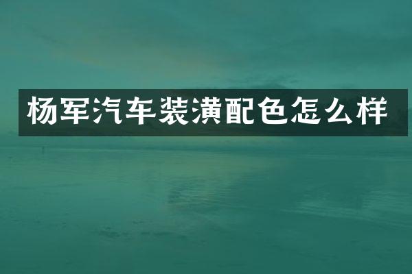 杨军汽车装潢配色怎么样
