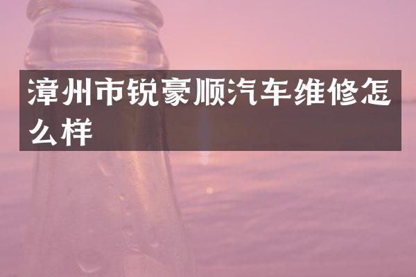 漳州市锐豪顺汽车维修怎么样