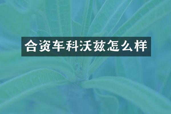合资车科沃兹怎么样