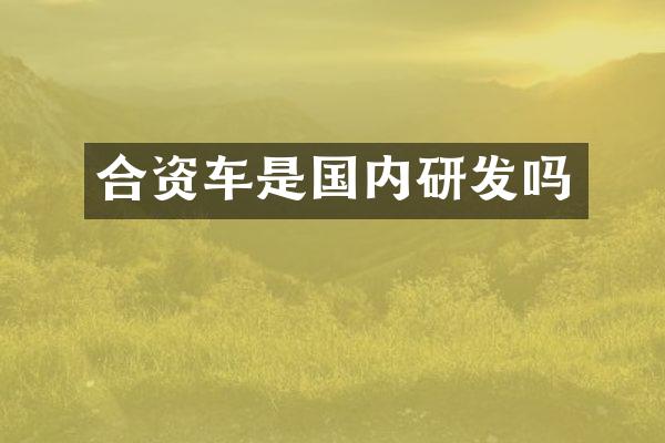 合资车是国内研发吗